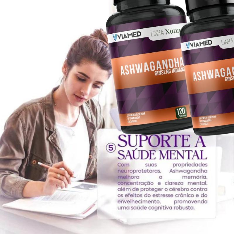 Ashwagandha 120 Cápsulas (Compre 1 Ganhe 2)