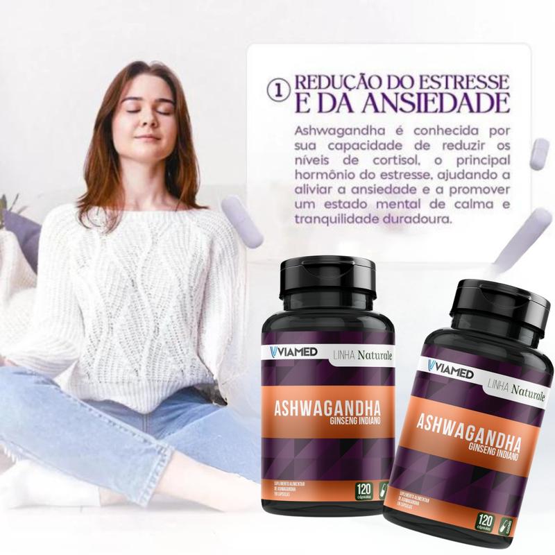 Ashwagandha 120 Cápsulas (Compre 1 Ganhe 2)