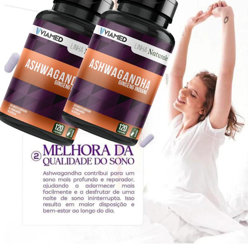 Ashwagandha 120 Cápsulas (Compre 1 Ganhe 2)