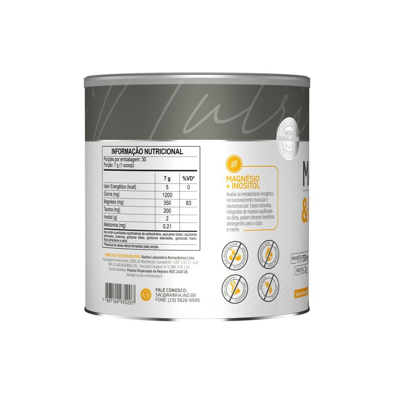 Magnésio & Inositol Bodyaction - Contém Melatonina - Lata 210g