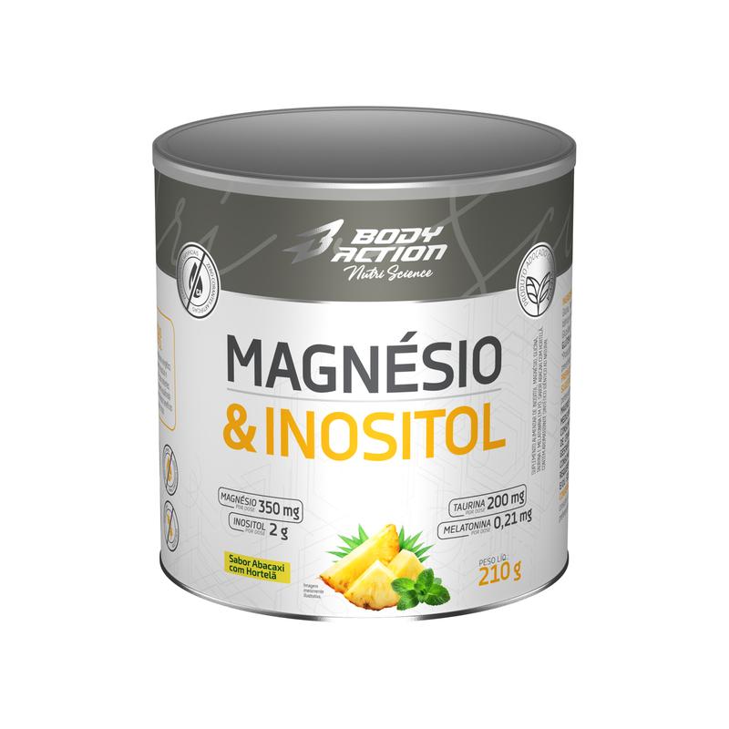 Magnésio & Inositol Bodyaction - Contém Melatonina - Lata 210g