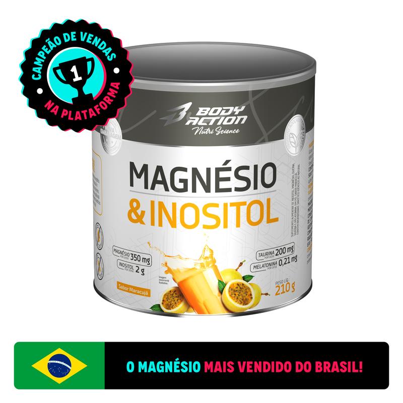 Magnésio & Inositol Bodyaction - Contém Melatonina - Lata 210g
