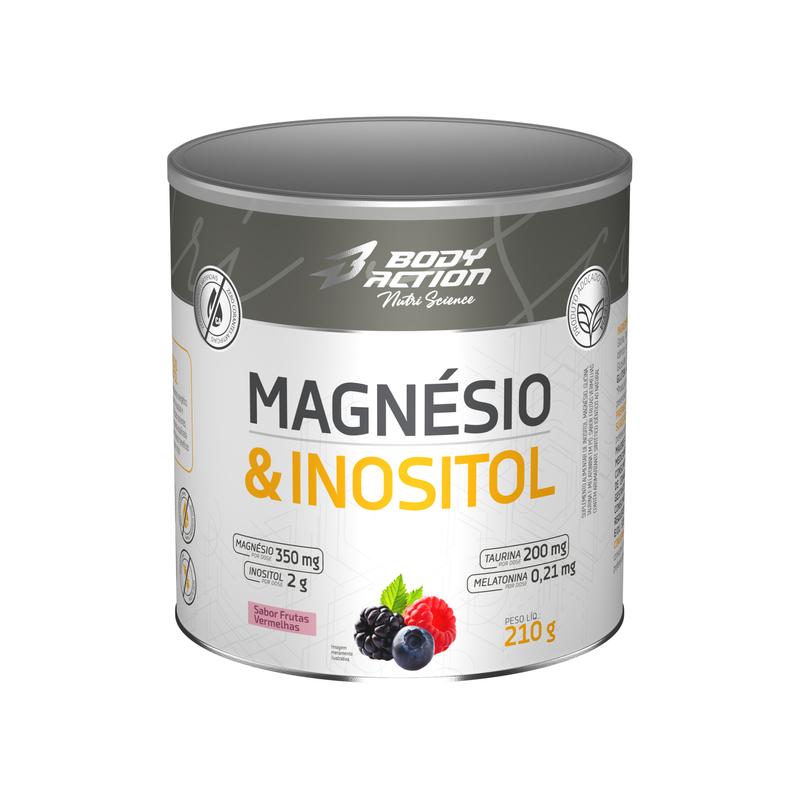 Magnésio & Inositol Bodyaction - Contém Melatonina - Lata 210g