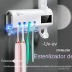UVBrush Pro™ – Suporte com Esterilizador UV e Dispenser Automático de Creme Dental