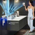UVBrush Pro™ – Suporte com Esterilizador UV e Dispenser Automático de Creme Dental