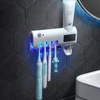 UVBrush Pro™ – Suporte com Esterilizador UV e Dispenser Automático de Creme Dental